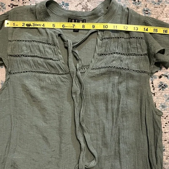 OLM Sage Green Flutter Sleeve Blouse - Picture 3 of 13